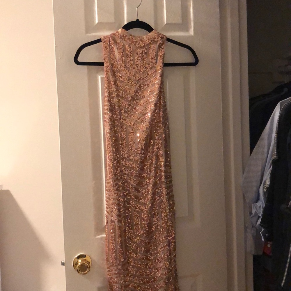 Long Pink Brown dress for sale in a good condition
